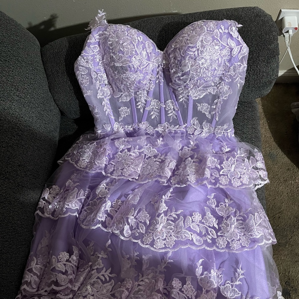 SHEIN Lavender Lace Mini Dress